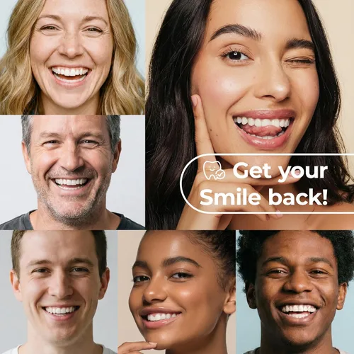 Vista 4 de Kit de reparación de llenado de dientes - Kit de cuidado dental de cemento de óxido de zinc Eugenol Pegamento para llenado de coronas y puentes