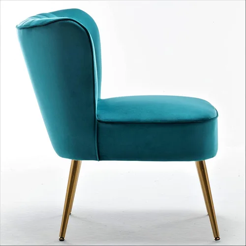 Vista 59 de Silla moderna de terciopelo para sala de estar, dormitorio o entrada, diseño elegante y cómodo sin brazos con patas de metal, color negro