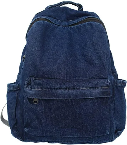 Vista 38 de MaxxCloud Mochila vintage de mezclilla para computadora portátil, estilo casual, de lona, ligera, bolsa de hombro