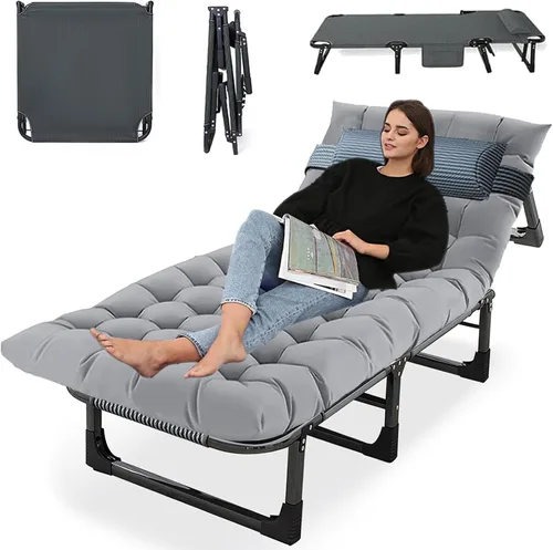 Vista 10 de Heavy Duty Camping Cot for Adults with Mattress, 10-Leg Portable Folding Cot, Extra Stable Sleeping Cot for Camping, Travel, Tent & Indoor Use, 500