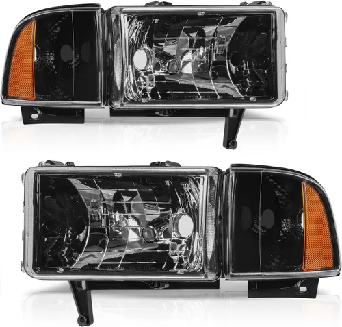 DWVO Ensamble de faros Compatible con 1994-2001 Dodge Ram 1500/1994 1995 1996 1997 1998 1999 2000 2001 2002 Dodge Ram 2500 3500 Faros de repuesto