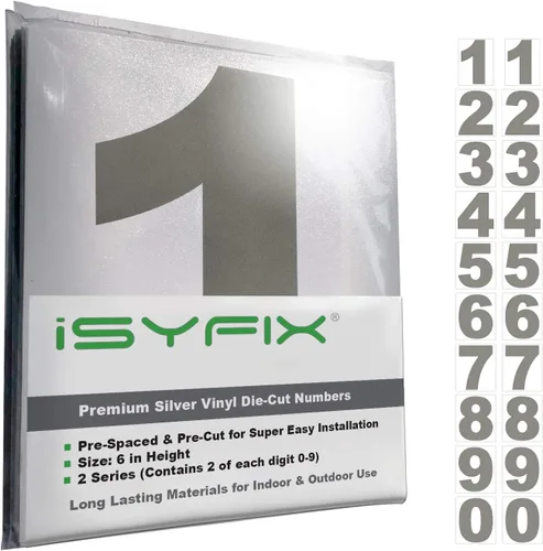 Vista 108 de iSYFIX Calcomanías de Números de Vinilo Verde Manzana – 1.5 Pulgadas Autoadhesivas (2 Juegos) – Calcomanía Premium Troquelada y Pre-espaciada