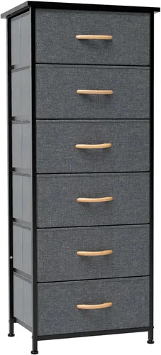 Vista 18 de Crestlive Products Cajonera alta para armario, torre de almacenamiento vertical - Estructura de acero resistente, parte superior de madera, cajones