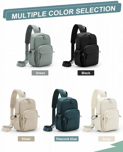 Vista 7 de Sling Crossbody Bag for Men Women, Tactical Backpack Shoulder Daypack Mini Anti-Theft Motorcycle Chest Bags, Small One Strap Backpack for Casual