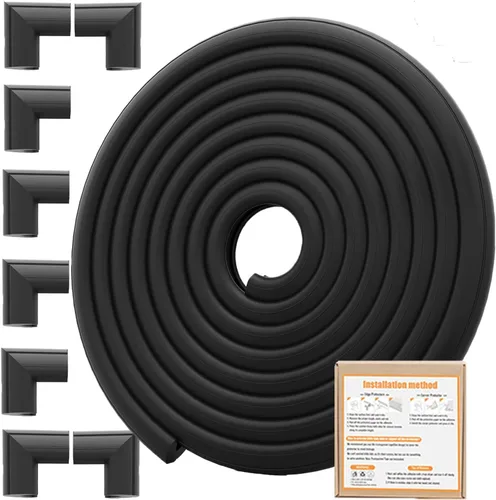 Vista 10 de Protector de esquinas y bordes a prueba de bebés de 8.2 pies (borde grande de 7.5 pies + 4 protectores de esquinas), parachoques a prueba de bebés
