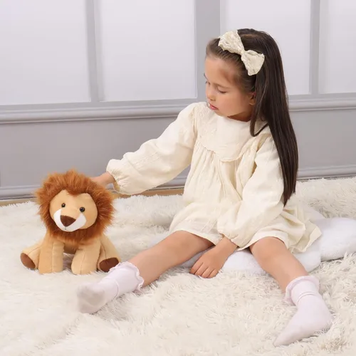 Vista 4 de Apricot Lamb Toys - Peluche de león rugido marrón, suave, perfecto para niños (león marrón, 10 pulgadas)