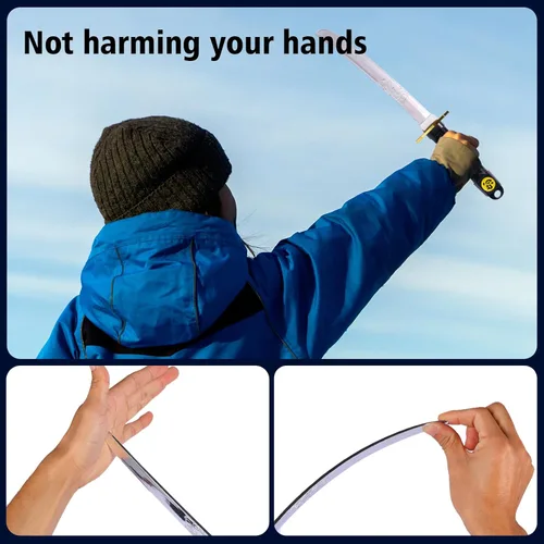 Vista 5 de Juego de 8 juguetes de espada ninja de plástico, espada samurái, juguetes Katana con funda, SAIS y Shuriken, armas ninja, accesorios de disfraz