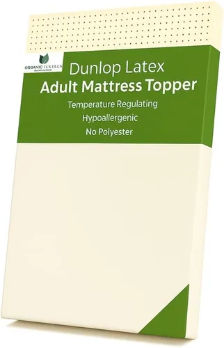 ORGANIC TEXTILES Organic Latex Mattress Topper - GOLS Certified with Organic Cotton Cover - (2" Twin XL - Medium Firm)