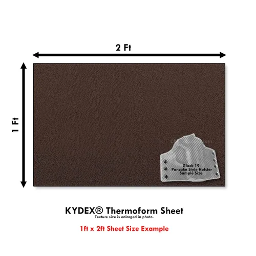 Vista 111 de Hoja de Termoformado Kydex - (Textura P1) - (Espesor de 0,15 cm) - (20,3 cm x 20,3 cm) - (Gris Barco) - (2 Hojas) - Para Hacer Fundas DIY, Armadura