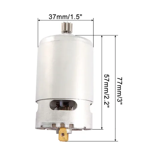 Vista 2 de uxcell DC 18V 32000RPM 9 dientes vástago motor de engranaje para taladro eléctrico recargable