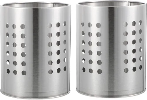 DOITOOL 2 soportes para utensilios de cocina de acero inoxidable para encimera, soporte para cucharas, cubiertos, palillos, cesta de cuchara y