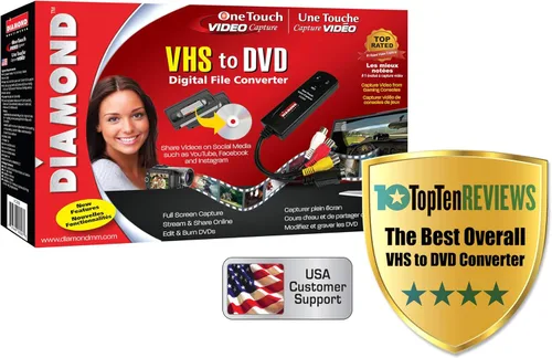 Vista 6 de Diamond VC500SE One Touch VHS/Videocámara a Convertidor de archivos digital para Windows y Mac OS (compatible con Mac OS Ventura) Nuevo software