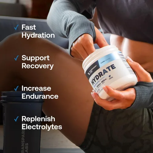 Vista 7 de Transparent Labs Hydrate - Polvo de electrolitos sin azúcar, electrolitos en polvo de hidratación con agua de coco, calcio, taurina y potasio, 40