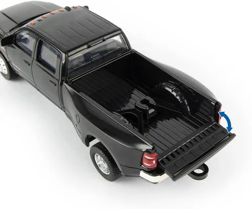 Vista 5 de Case IH 1/32 Big Farm Ram Dually Quad Cab con remolque Lowboy y cargadora Skidsteer Case SV340B 47155