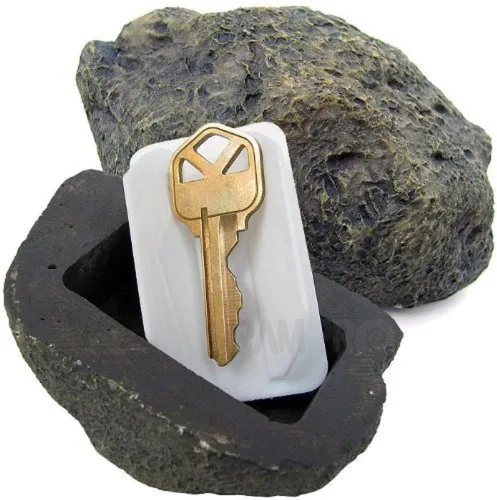 Vista 9 de RamPro Hide-a-Spare-Key Roca falsa - Luce y se siente como una piedra real - Segura para jardín o patio al aire libre, Geocaching (1)
