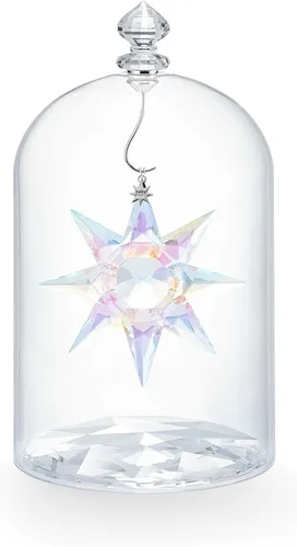 SWAROVSKI Adorno de Navidad, grabado de 125 aniversario, edición anual de 2020, juego de tarro de cristal y estrella