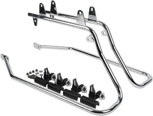 Vista 6 de Alforjas rígidas con soportes de conversión cromados para Harley Davidson 1984-2017 Softail Modelos FLST, FLSTC, FLSTF, FLSTN FLSTS, negro brillante