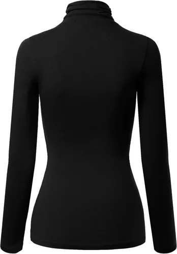 Vista 3 de MixMatchy Women's Basic Long Sleeve High Turtle Neck Slim Fit Top Shirt