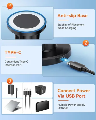 Vista 6 de FYOUNG Charging Station for Nintendo Switch 2 Controller(2025), Charger Dock for Joycon 2 with Charging Indicator, Compact Vertical Charge 4