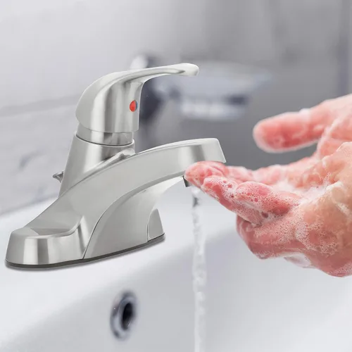 Vista 5 de Aqua Vista 30-B410-AV-BN Grifo de Lavabo de Baño Certificado Watersense, de Una Sola Manija en Níquel Cepillado