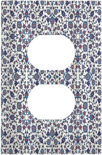 Vista 111 de Azulejos Negros Texturas Modernas Retro Marruecos 1 Gang Cubierta de Interruptor de Luz Sin Dispositivo Placa de Pared en Blanco Decorativa Placa