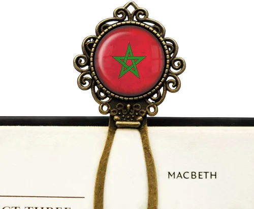 Vista 2 de Morocco Moroccan Flag Bronze Bookmark