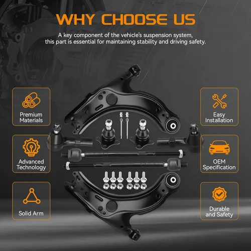 Vista 4 de Brazos de control delanteros inferiores con rótulas interiores y exteriores para Volkswagen Jetta Golf para Volkswagen Jetta Golf para VW Beetle