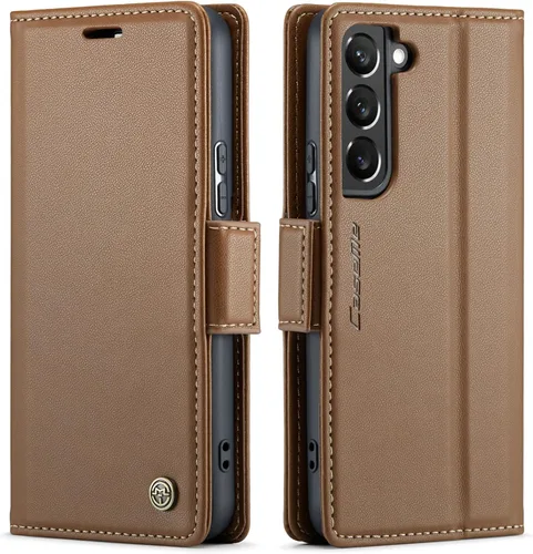 Vista 12 de QLTYPRI Funda tipo cartera para Samsung Galaxy S22, funda de cuero PU premium con cierre magnético, tipo folio con bloqueo RFID, ranuras