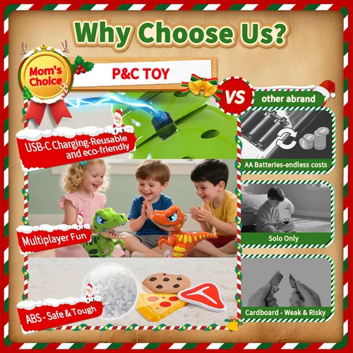 Vista 4 de P&C Juguetes de dinosaurio con control remoto para niños Robot recargable Velociraptor con pulverización, efectos de sonido, baile, Dino RC