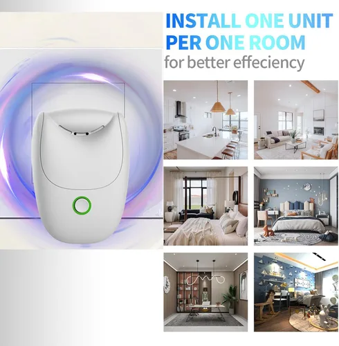 Vista 4 de Repelente ultrasónico para control de plagas, repelente de ratones para interiores contra mosquitos, cucarachas, hormigas, ratas y control