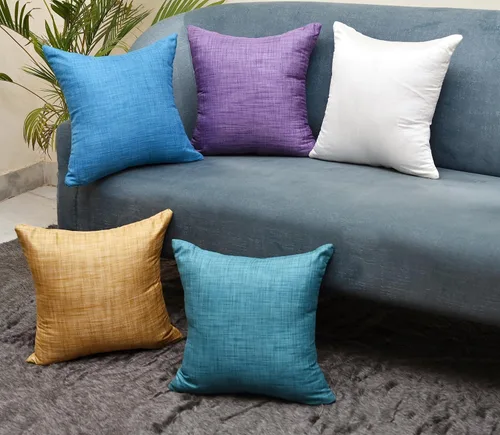 Vista 8 de Juego de 2 almohadas decorativas para sofá cama, almohadas decorativas de sala de estar, almohadas rústicas, fundas de almohada sólidas de seda