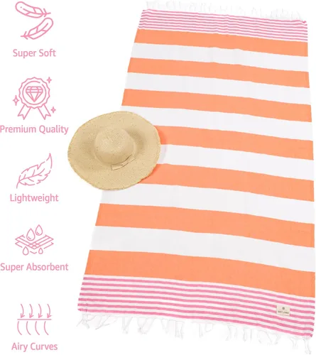 Vista 20 de American Soft Linen Peshtemal - Toallas de playa 100 % algodón, ligeras, sin arena, de secado rápido, para piscina de playa, juego de peshtemal