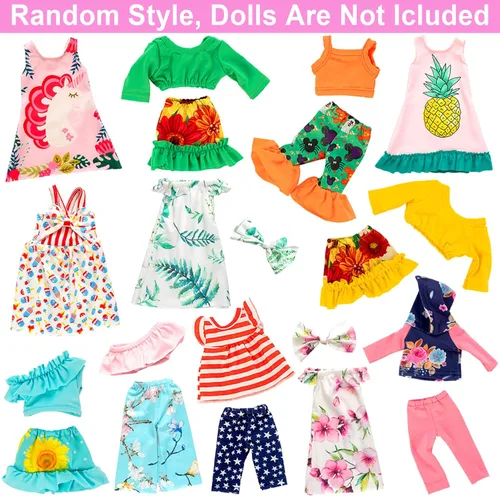 Vista 2 de ZITA ELEMENT 10 juegos de ropa de muñeca de 14.5 pulgadas y vestido de fiesta para muñecas de 14 a 14.5 pulgadas, trajes y accesorios de muñeca