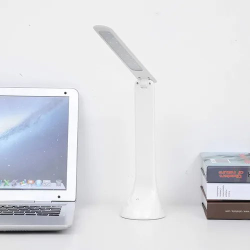 Vista 5 de Rechargeable Folding LED Desk Lamp, Eye Care Table Lamp with 3 Brightness Levels, 18 LED Bulbs, USB Powered for Reading Study, Portable Slip ABS