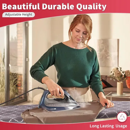 Vista 3 de Tabla de Planchar de Tamaño Completo 57" L X 15" A, Tabla de Planchar Grande y Ancha Resistente con Descanso para Plancha, Tabla de Planchar