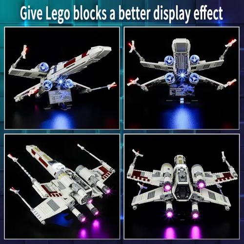 Vista 6 de Vaodest Luz LED para Lego 75355 Star Wars X-Wing Starfighter, diseño y configuración compatible con el modelo 75355