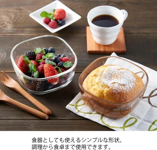 Vista 3 de HARIO KST-2012-R Contenedor de almacenamiento de vidrio resistente al calor, fabricado en Japón, rojo, 3 piezas