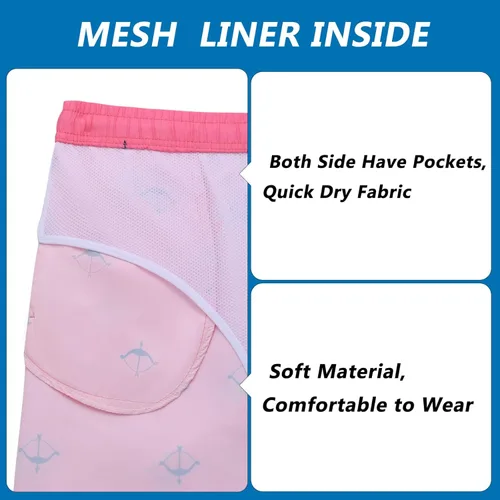 Vista 5 de Biwisy Mens Swim Trunks Quick Dry Swim Shorts with Mesh Lining Funny Beach Shorts
