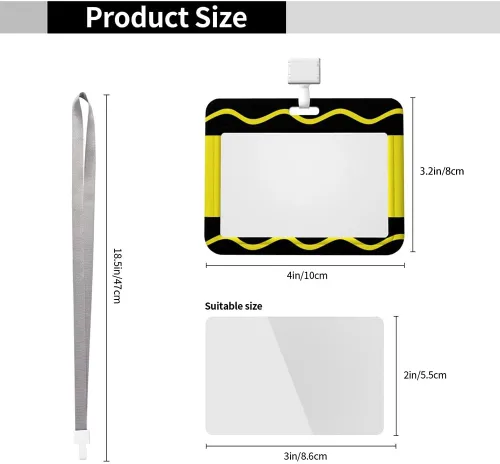 Vista 4 de Portatarjetas de identificación de profesor personalizado con cordón, bonito portatarjetas de identificación con tema de crayón para insignias