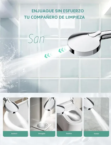 Vista 5 de Magichome Cabezal de ducha filtrado con mano, cabezal de ducha cromado desmontable de 10 grados de alta presión con manguera de acero inoxidable