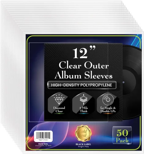 Vista 6 de GOLD SEAL Fundas exteriores para discos de vinilo para discos de 12 pulgadas, 3 mil de grosor, protectores de cubierta de discos pesados de alta
