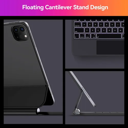Vista 9 de AUSDOM Funda para iPad Air de 11 pulgadas con teclado (M3/M2, 2025/2024) y iPad Pro de 11 pulgadas (1ª/2ª/3ª/4ª generación), funda magnética