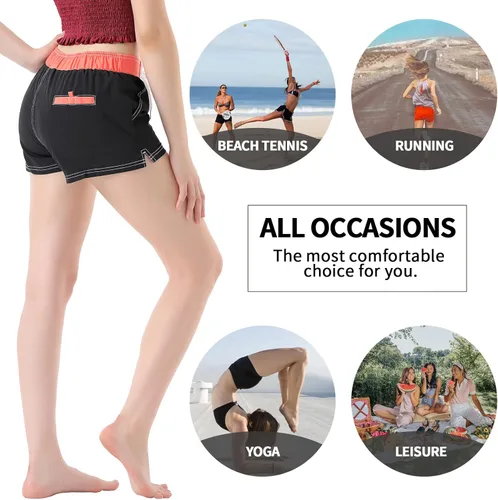 Vista 5 de Bañadores Trunks de Secado Rápido para Mujer Shorts Deportivos de Tabla con Forro Interior de Calzoncillos Suaves