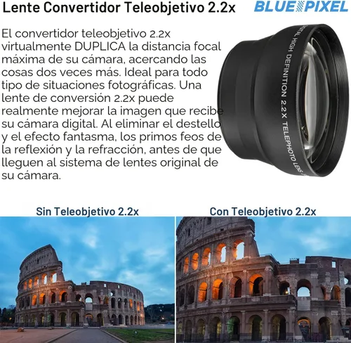 Vista 4 de Canon EOS 2000D / Rebel T7 Cámara DSLR con lente EF-S 18-55mm f/3.5-5.6, kit de 3 lentes: 128GB de memoria + gran angular + telefoto + flash