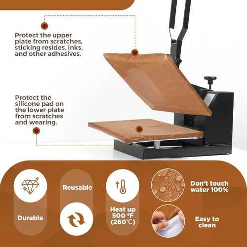 Vista 5 de Treela 2 piezas de 12 x 15 pulgadas de prensa de calor de platina, resistente al calor, reutilizables, para máquina de sublimación