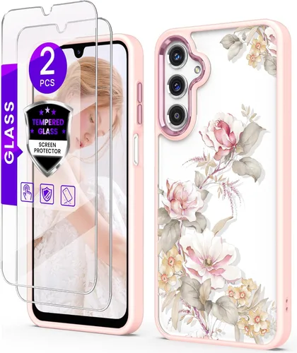 Vista 9 de Funda para Samsung Galaxy A14 5G con protector de pantalla de vidrio templado [2 unidades], [protección de grado militar], TPU suave y policarbonato