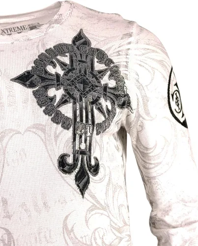 Vista 6 de Xtreme Couture by Affliction - Camisa térmica de manga larga para hombre Blanco (Hércules)