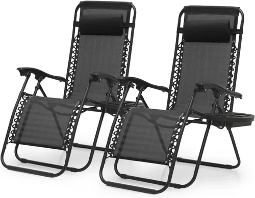 Vista 18 de Magshion Zero Gravity - Silla de camping reclinable, color negro