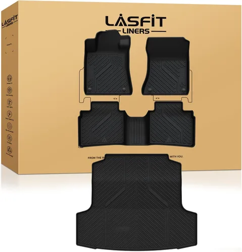 Vista 35 de LASFIT Alfombrillas de carga y respaldo de automóvil, aptas para todo tipo de clima, elastómero termoplástico de ajuste personalizado, fácil