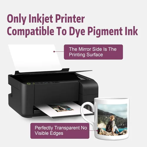 Vista 6 de 20 hojas de papel de calcomanía deslizable INKJET TRANSPARENTE, 8.5X11 pulgadas papel de transferencia deslizable transparente imprimible para vasos